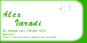 alex varadi business card