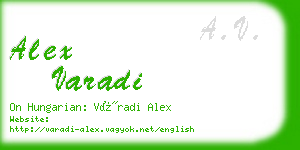 alex varadi business card